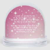 Little PInk Fairy with Roses & Stars Birthday Sneeuwbol (Achterkant)