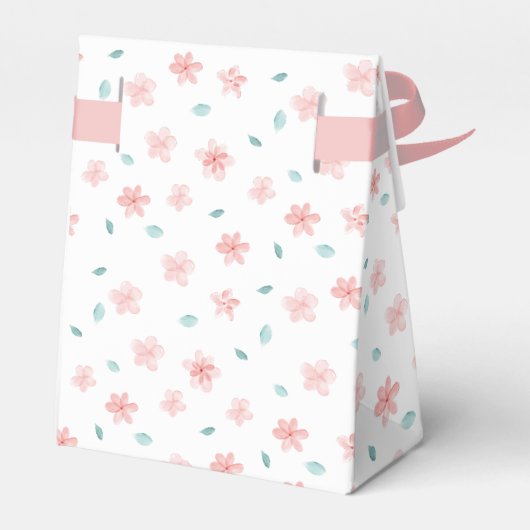 Little Pink Floral Chic Wedding Favoriet Doos Bedankdoosjes (Achterkant)