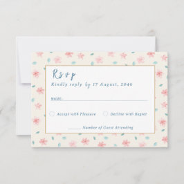 Little Pink Flower Wedding Invitation RSVP-kaarten RSVP Kaartje