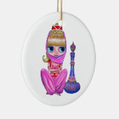 Little Pink Genie Belly Dancer Big Eyes Cute Keramisch Ornament (Rechts)