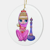 Little Pink Genie Belly Dancer Big Eyes Cute Keramisch Ornament (Links)