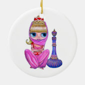 Little Pink Genie Belly Dancer Big Eyes Cute Keramisch Ornament (Achterkant)