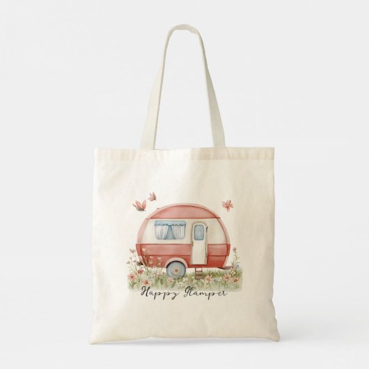 Little Pink Glamper Camper with Butterflies Tote Bag (Achterkant)