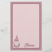Little Pink Gnome Gedetailleerd Briefpapier (Voorkant)