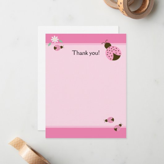 Little Pink Ladybugs Flat Matte Opmerking: Notitiekaartje (Voorkant / Achterkant in situ)