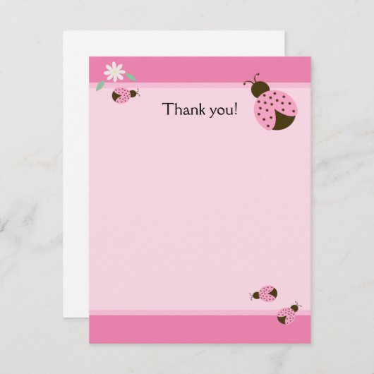 Little Pink Ladybugs Flat Matte Opmerking: Notitiekaartje (Voorkant / Achterkant)