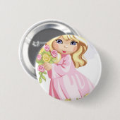 Little Pink Princess Ronde Button 5,7 Cm (Voorkant /achterkant)