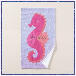  Little Pink Seahorse Bad Handdoek