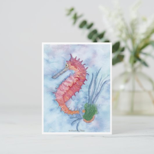 Little Pink Seahorse Briefkaart (Staand voorkant)