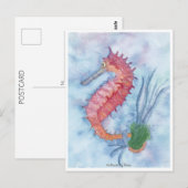 Little Pink Seahorse Briefkaart (Voorkant / Achterkant)