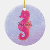  Little Pink Seahorse Keramisch Ornament (Achterkant)