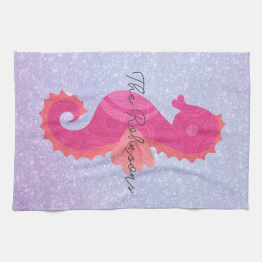  Little Pink Seahorse Theedoek (Horizontaal)