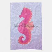  Little Pink Seahorse Theedoek (Verticaal)