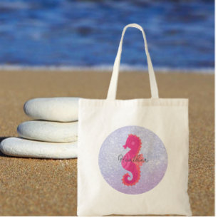  Little Pink Seahorse Tote Bag