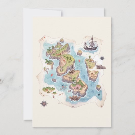 Little Pirate Nautical Het is Boy Baby shower Kaart (Achterkant)