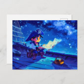 Little Pirate Navigating beroemd gemaakt door Star Briefkaart (Voorkant / Achterkant)