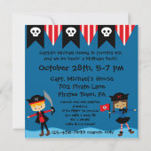 Little Pirates Kinder Pirate Birthday Invitation Kaart (Achterkant)