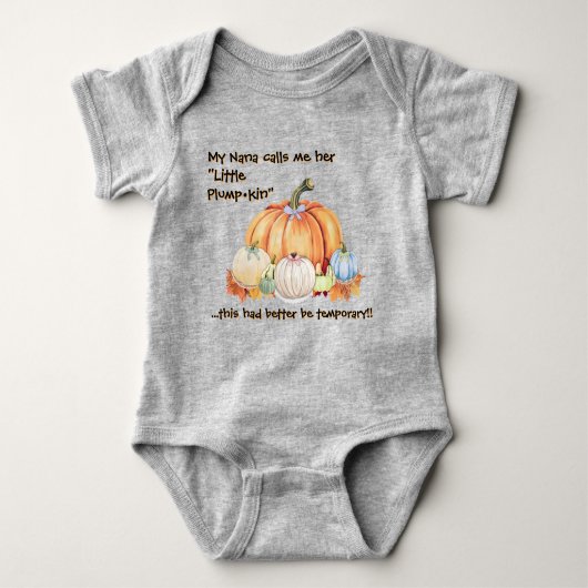 Little Plumpkin Funny Quote Herfst Waterverf Romper (Voorkant)