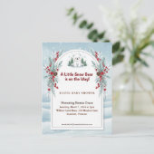 Little Polar Bear Winter Baby Shower Invitation Briefkaart (Staand voorkant)