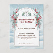 Little Polar Bear Winter Baby Shower Invitation Briefkaart (Voorkant)