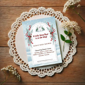 Little Polar Bear Winter Baby Shower Invitation Kaart