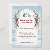 Little Polar Bear Winter Baby Shower Invitation Kaart (Voorkant)
