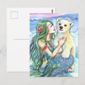 Little Polar Beer Baby - Mermaid Art Briefkaart (Voorkant / Achterkant)