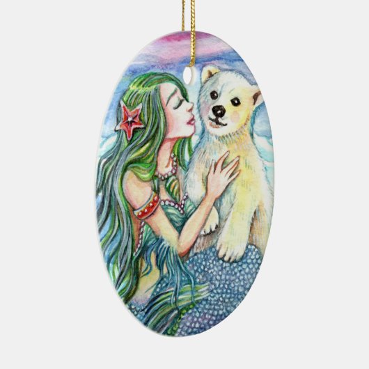 Little Polar Beer Baby - Mermaid Art Keramisch Ornament (Rechts)