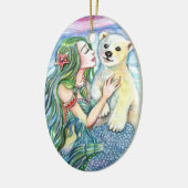 Little Polar Beer Baby - Mermaid Art Keramisch Ornament (Links)