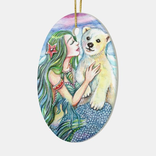 Little Polar Beer Baby - Mermaid Art Keramisch Ornament (Links)