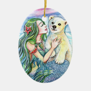 Little Polar Beer Baby - Mermaid Art Keramisch Ornament