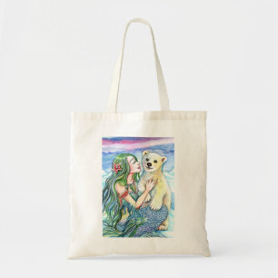 Little Polar Beer Baby - Mermaid Art Tote Bag