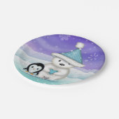 Little Polar Beer en Penguin Vakantie Borden Papieren Bordje (Gekanteld)