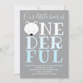 Little Polar Beer Wonderful One 1st Birthday Invit Kaart (Voorkant)