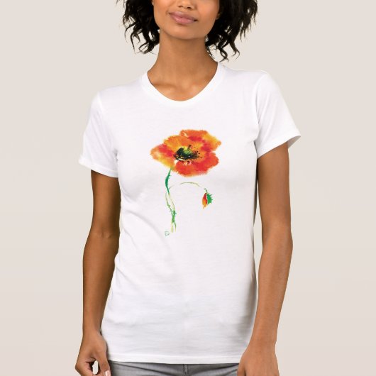 Little Poppy Front Print T-shirt (Voorkant)
