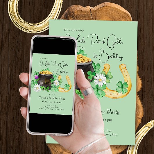 Little Pot of Gold Ierse Shamrock Verjaardagsfeest Kaart