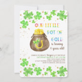 Little Pot of Gold Lucky Shamrock Kids Birthday Kaart (Voorkant)