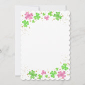 Little Pot of Gold Pink Green Shamrock Baby shower Kaart (Achterkant)