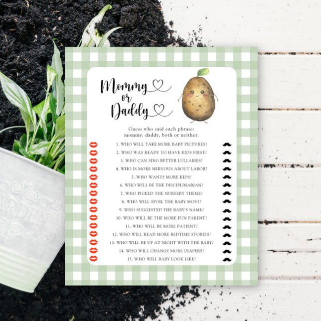 Little Potato - mama of papa baby shower spel (Creator heeft geüpload)