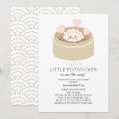 Little Potsticker Baby shower Invitation Kaart (Voorkant / Achterkant)