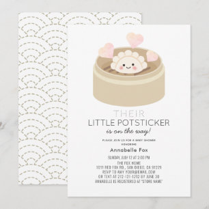Little Potsticker Baby shower Invitation Kaart
