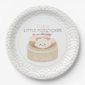 Little Potsticker White Baby shower Paper Bord (Voorkant)