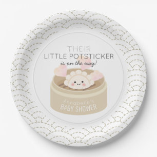 Little Potsticker White Baby shower Paper Bord