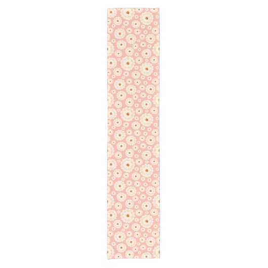 Little Powder Pink Flowers Korte Tafelloper (Voorkant)