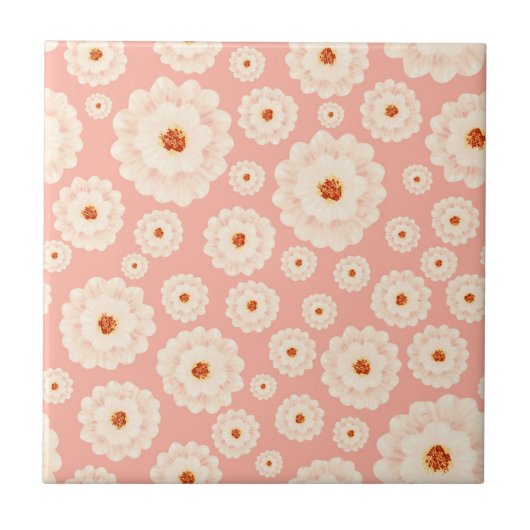 Little Powder Pink Flowers Tegeltje (Voorkant)