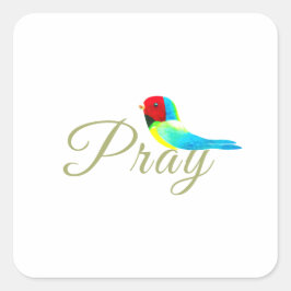 Little Prayer Bird  Vierkante Sticker