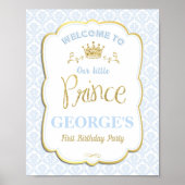 Little Prince 1st Birthday Welcome Sign Poster (Voorkant)