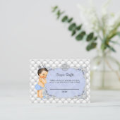 Little Prince Baby Blue Diaper Raffle Ticket Informatiekaartje (Staand voorkant)