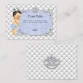Little Prince Baby Blue Diaper Raffle Ticket Informatiekaartje (Voorkant / Achterkant)