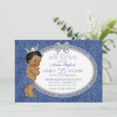 Little Prince Baby Boy Denim & Diamonds Kaart (Staand voorkant)